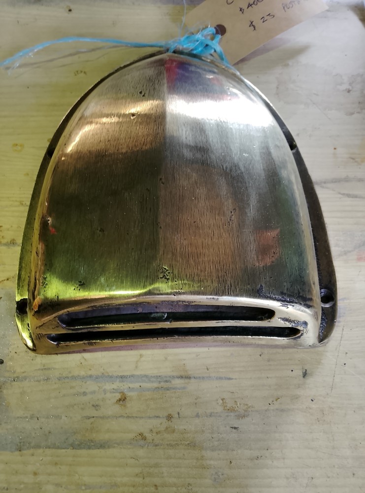 Bronze engine intake vent image for vintage boat parts and motors