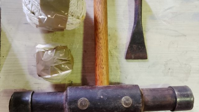 image of a second hand caulking mallet set