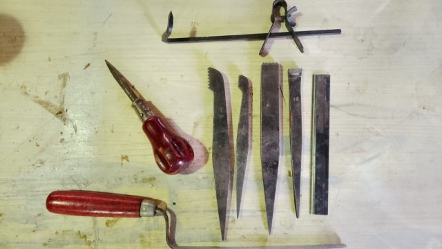 image of second hand leather working tools