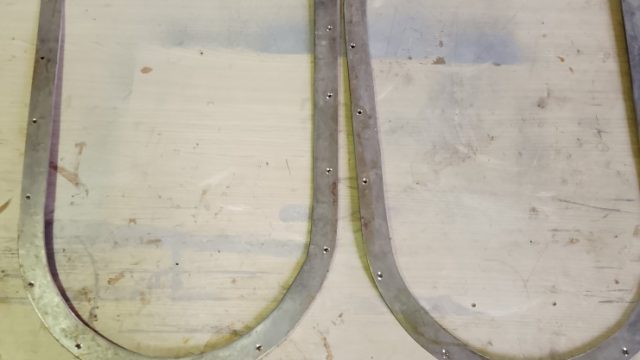 image of a pair of second hand stainless steel window surrounds