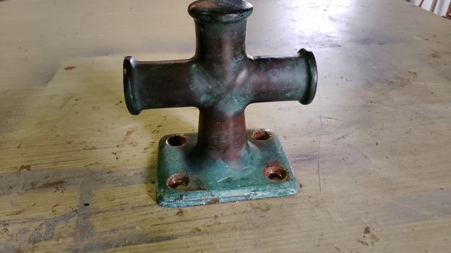 image of a large second bronze tee bollard 1940 era
