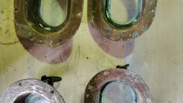 Image of a set of 4 bronze oval port holes