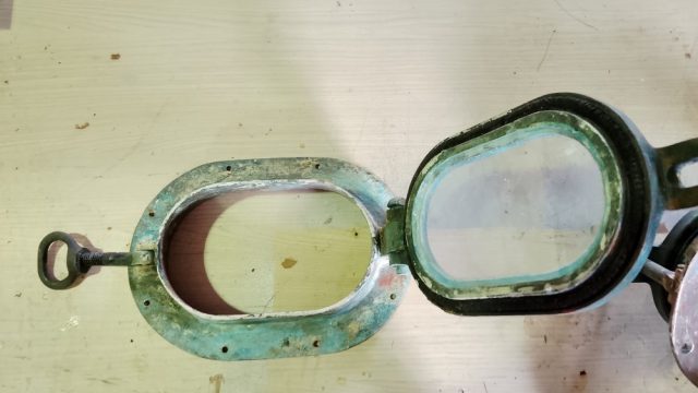 Image of a set of 4 bronze oval port holes
